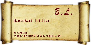 Bacskai Lilla névjegykártya